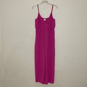 Aritzia Wilfred Melodie Faux Wrap Wide Leg Jumpsuit Hot Pink Size Medium